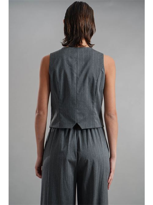 Gilet gessato in lurex Twenty Fourhaitch | NORMA GILETGRIGIO LUREX